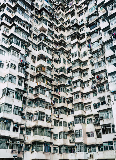 中国香港拥挤的公寓楼