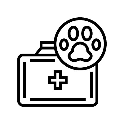 宠物急救箱线图标矢量插图