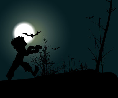 Halloween message - Flat lay and digital craft sty