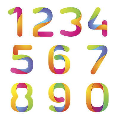 彩色数字组