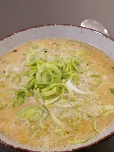 韭菜肉末芝士汤