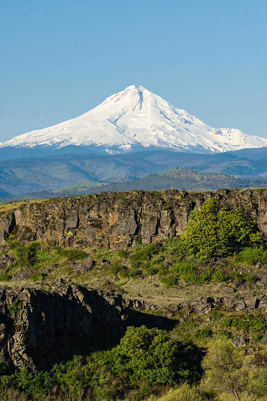 哥伦比亚峡谷的火山峭壁