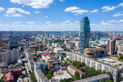 叶卡捷琳堡市中心全景。俄罗斯