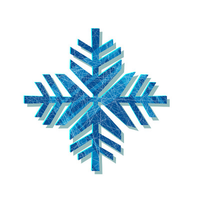矢量圣诞雪花闪闪发光。标志设计模板。原汁原味的素雅元素。抽象装饰插图在几何风格的印刷，网页