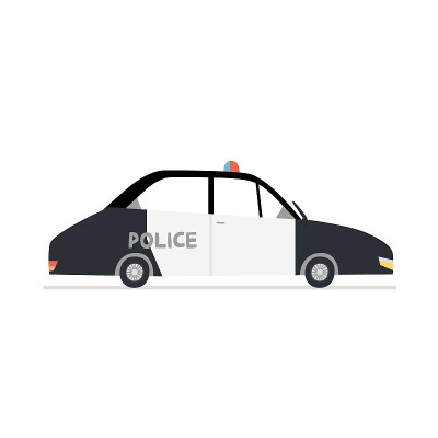平面警车矢量插图