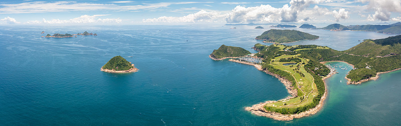 香港清水湾高尔夫乡村俱乐部夏季鸟瞰图