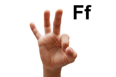 F字母儿童手拼美国手语ASL