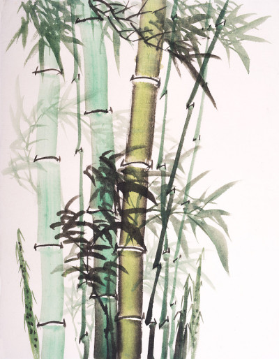 竹水墨画