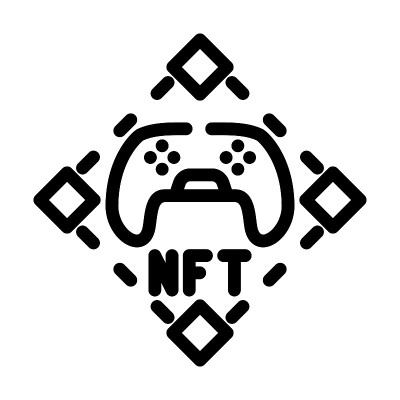 NFT和游戏线图标矢量插图
