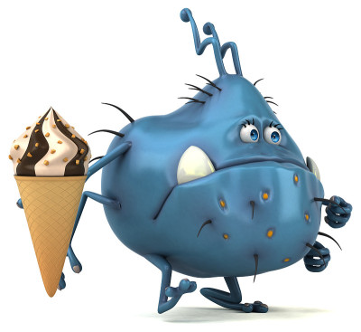 有趣的细菌- 3D插图