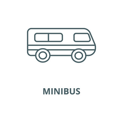 Microbus,minibus vector line icon, linear concept,