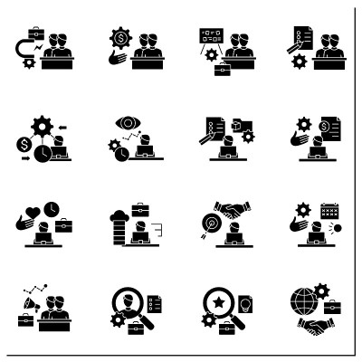 人才管理字形图标集
