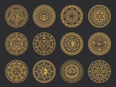 炼金术的魔法符号，神秘的，神秘的符号