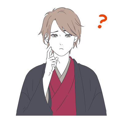 一个男人穿着和服受苦的插图。向量。