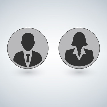商业男人和女人头像头像图片集。矢量插图孤立在白色背景。
