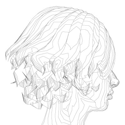 Head contour of a girl with a short haircut. Side 