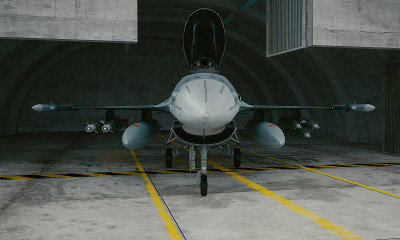 F - 16，美国军用战斗机。三维渲染