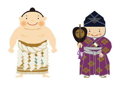 相扑手的插图。