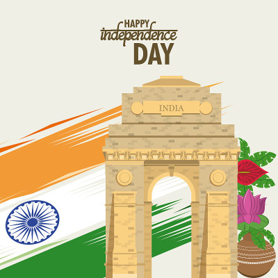 India independence day card colorful
