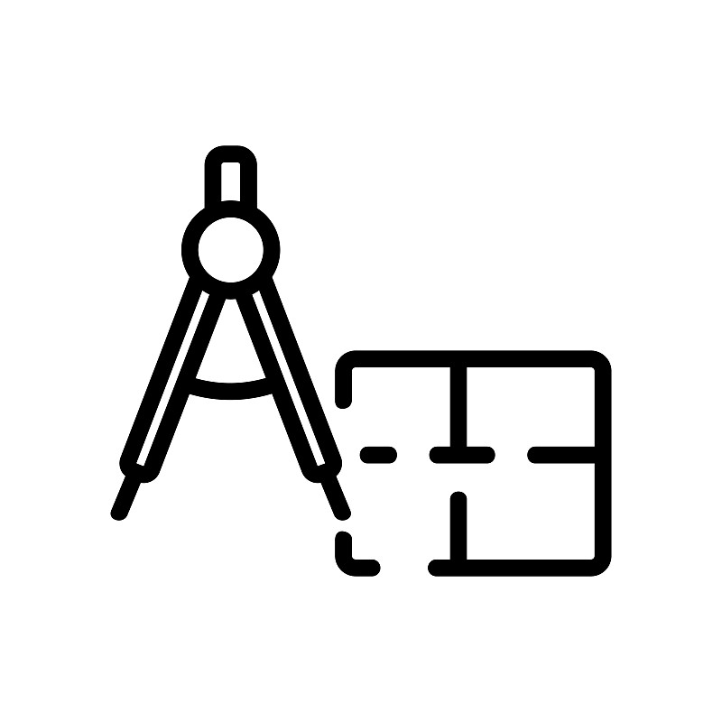 公寓图标矢量轮廓图的大小