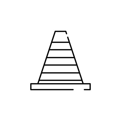 锥图标。移动概念和web应用插图的构建元素。细线图标用于网站设计和开发，应用程序开发
