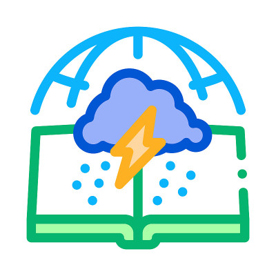 气象学图标矢量大纲插图