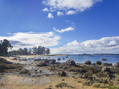 西纳斯海滩的岩石海岸