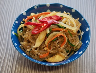 韩国传统食物炒蔬菜面条，日本菜