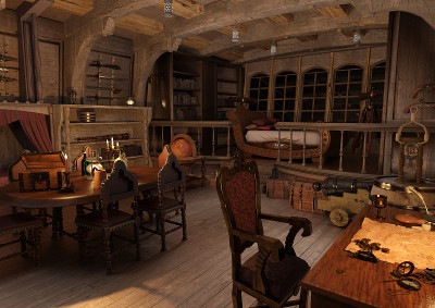 3D插图海盗小屋
