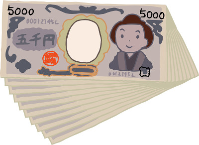 Bunch of  Cute hand-painted Japanese 5000 yen note