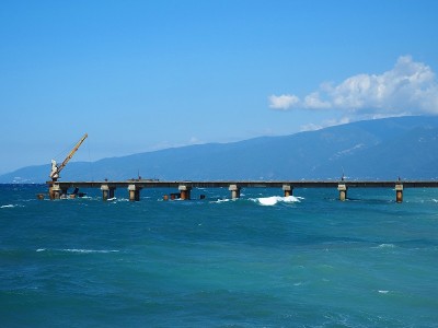 阿布哈兹黑海的军事码头。