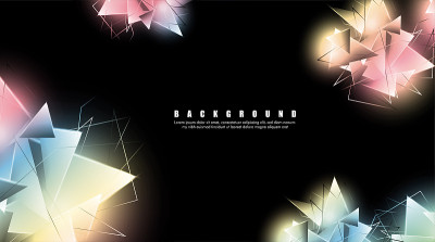 abstract background with glowing triangles that ov