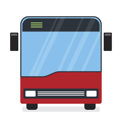 红色的公共汽车。平面设计。