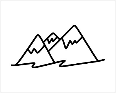 涂鸦山图标孤立。手绘线条艺术。素描矢量插图插图。每股收益10