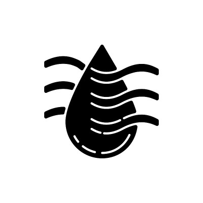 Drying process black glyph icon