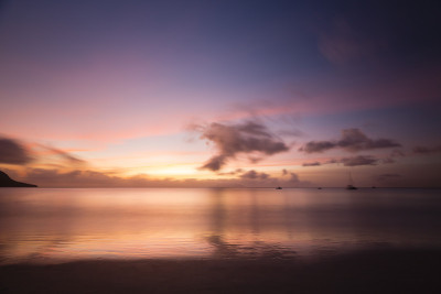 海滩日落，马埃，塞舌尔