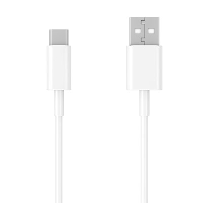 白色USB Type C充电器线智能手机。3d渲染