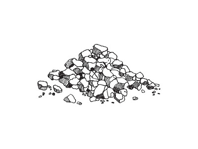 堆晶体海盐手绘矢量插图孤立在白色。