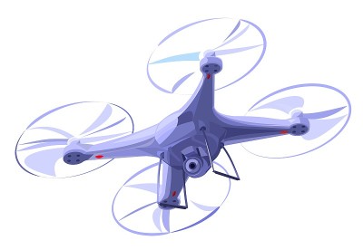 Quadrocopter. Drone with a camera. Isolated vector