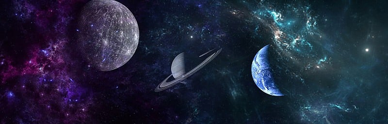 行星、星系、宇宙、星空、银河系，宇宙中有星星和空间尘埃