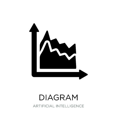 diagram icon vector on white background, diagram t