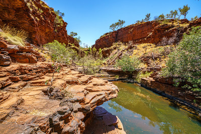 在karijini国家公园的weano峡谷徒步旅行，澳大利亚西部47