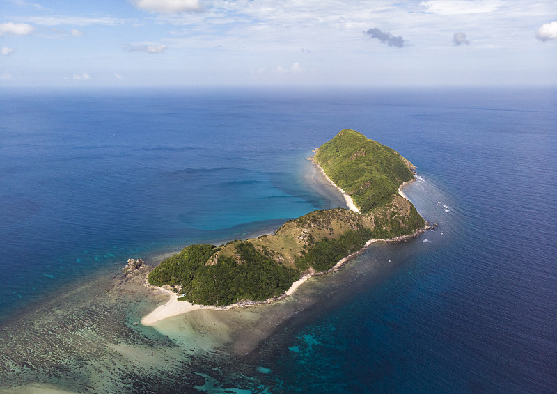 菲律宾巴基特群岛一个岛屿的鸟瞰图