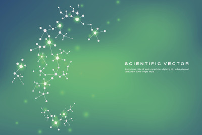 摘要分子背景，遗传和化学化合物，医学，技术或科学概念载体说明