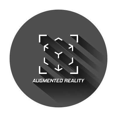 Augmented reality icon in flat style. Vr device ve