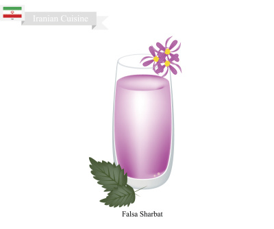 Falsa Sharbat (Falsa Sharbat)或伊朗饮料，来自亚洲葛里维亚和糖浆