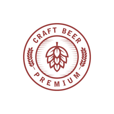 酿造徽章标志Premium Vector