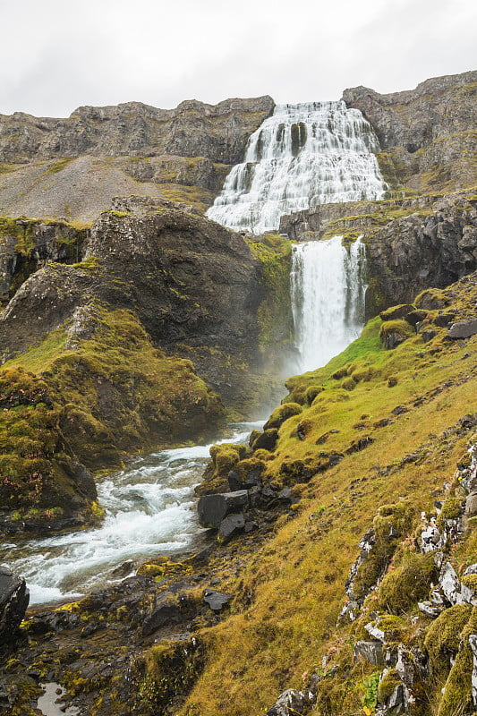 Dynjandi瀑布景观，西峡湾，冰岛