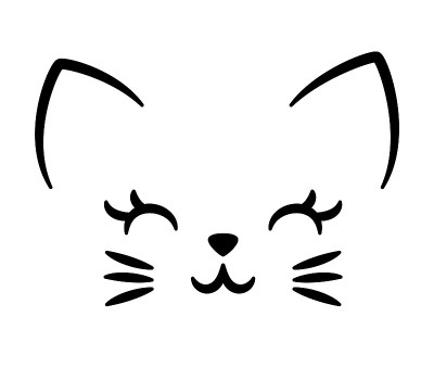 可爱的猫标志孤立在白色。儿童设计的学校书籍，t恤，纺织品和更多。动物图案。矢量插图。