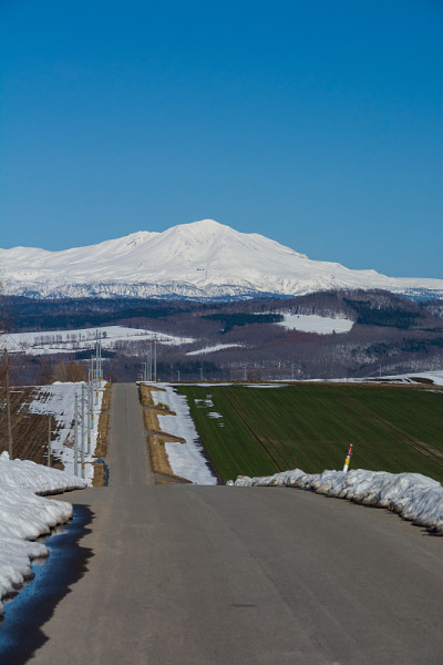 春天的高地和雪山